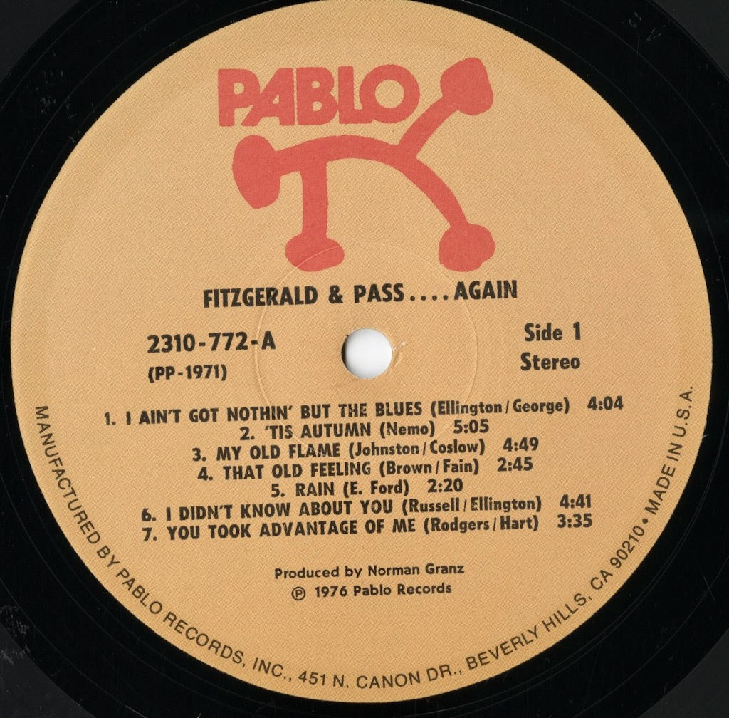 Ella Fitzgerald / エラ・フィッツジェラルド / Eitzgerald & Pass.... Again (2310-772)