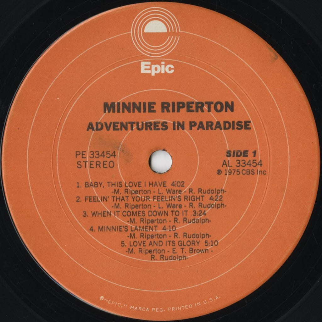 Minnie Riperton – Adventures In Paradise (PE 33454) LP 1975 US Epic | 中古LP