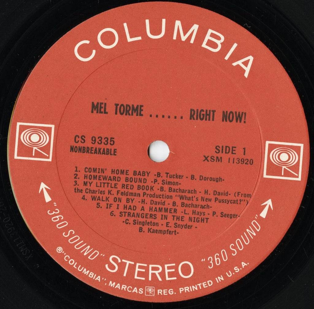 Mel Torme - Right Now! (CS 9335) LP 1966 US Columbia|中古LP