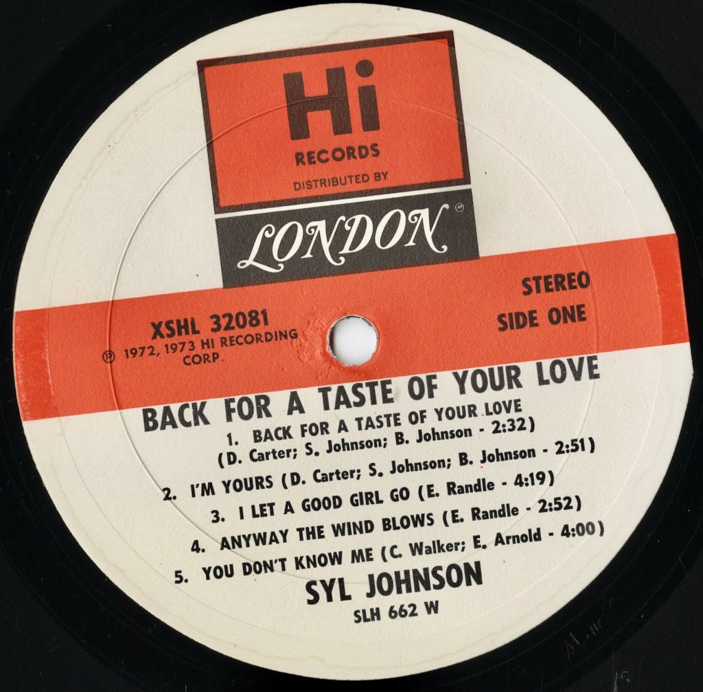 Syl Johnson - Back For A Taste Of Your Love (XLHS32081) LP 1973 US Hi|中古LP