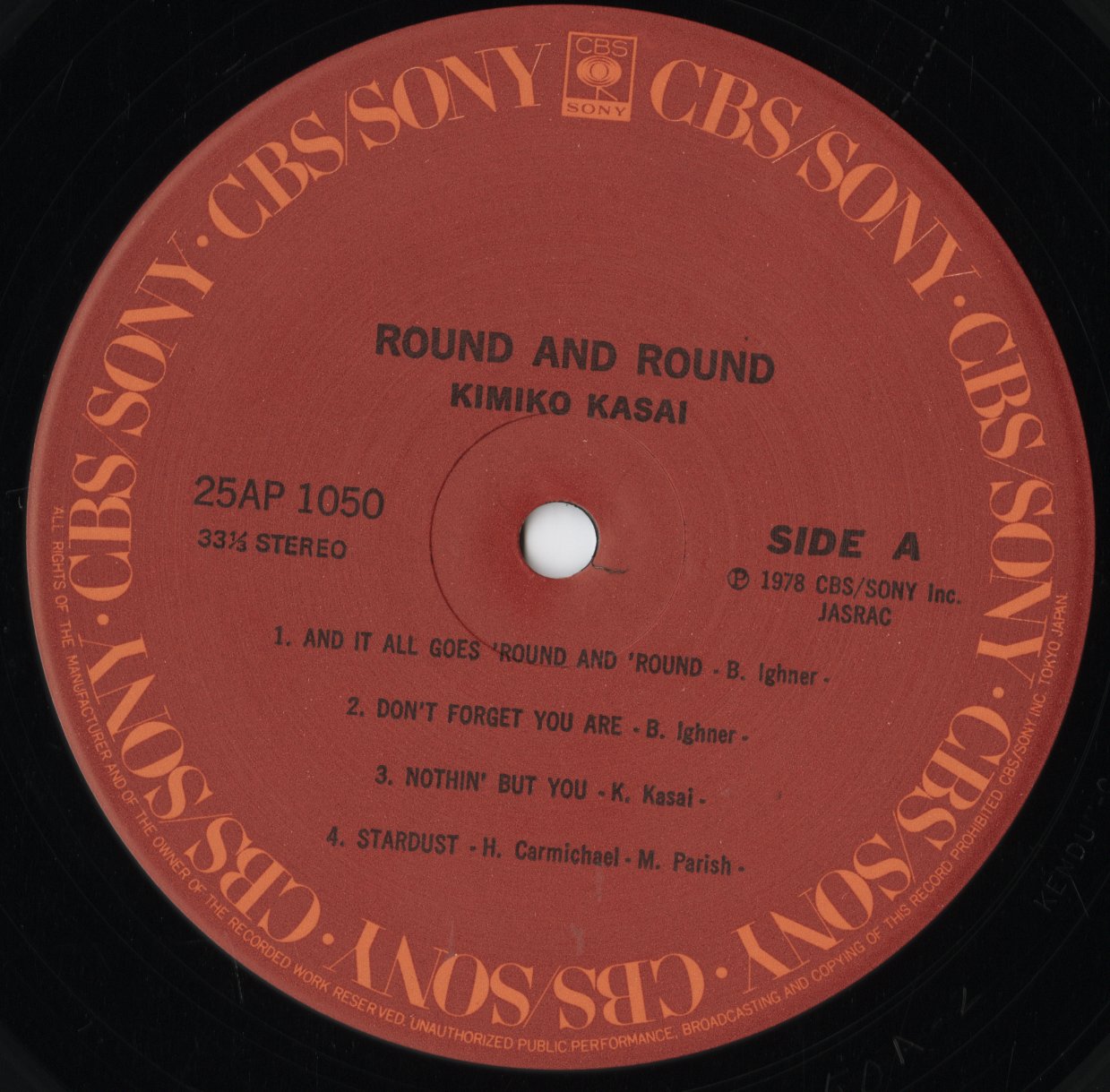 Kimiko Kasai / 笠井紀美子 / Round And Round (25AP 1050)