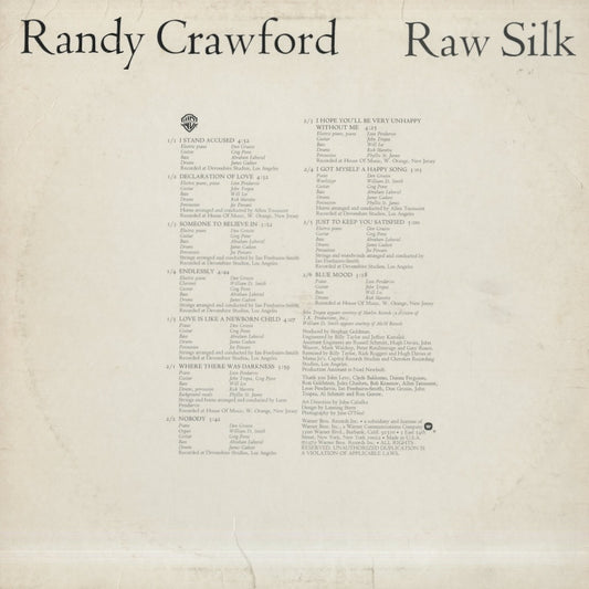 Randy Crawford / ランディー・クロウフォード / Raw Silk (BSK 3283)