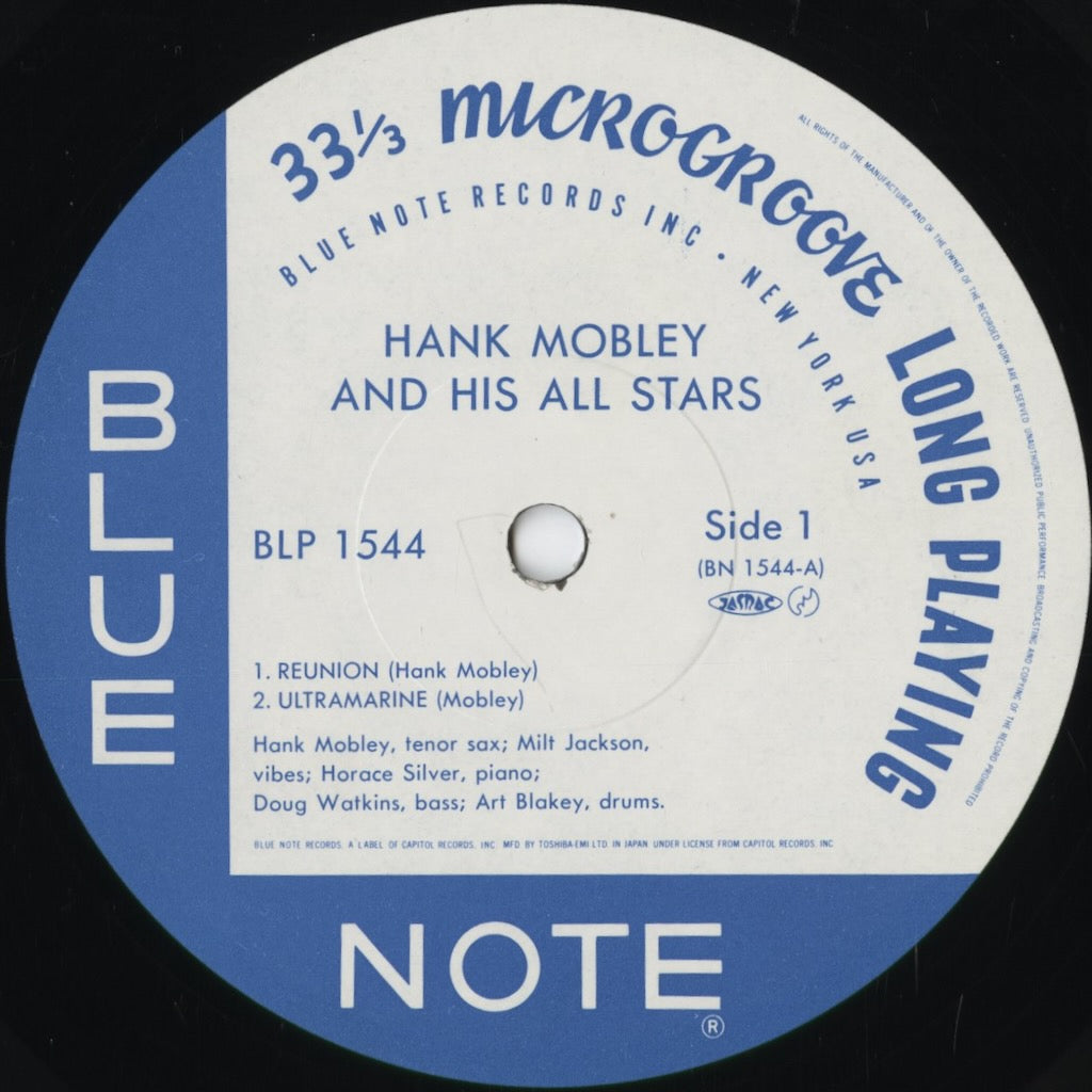 Hank Mobley - Hank Mobley And His All Stars (BLP 1544) 1984 JPN Blue Note / 東芝|中古LP