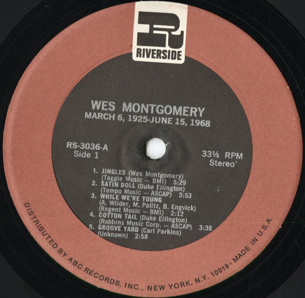 Wes Montgomery - March 6, 1925-June 15, 1968 (RS-3036) 1968 US Riverside|中古LP