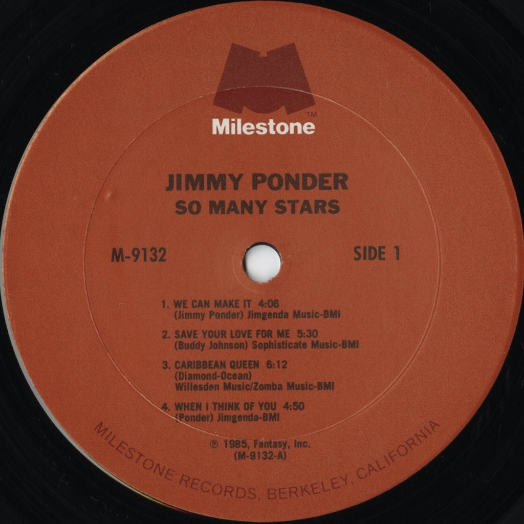 Jimmy Ponder – So Many Stars (M-9132) LP 1985 US Milestone | 中古LP