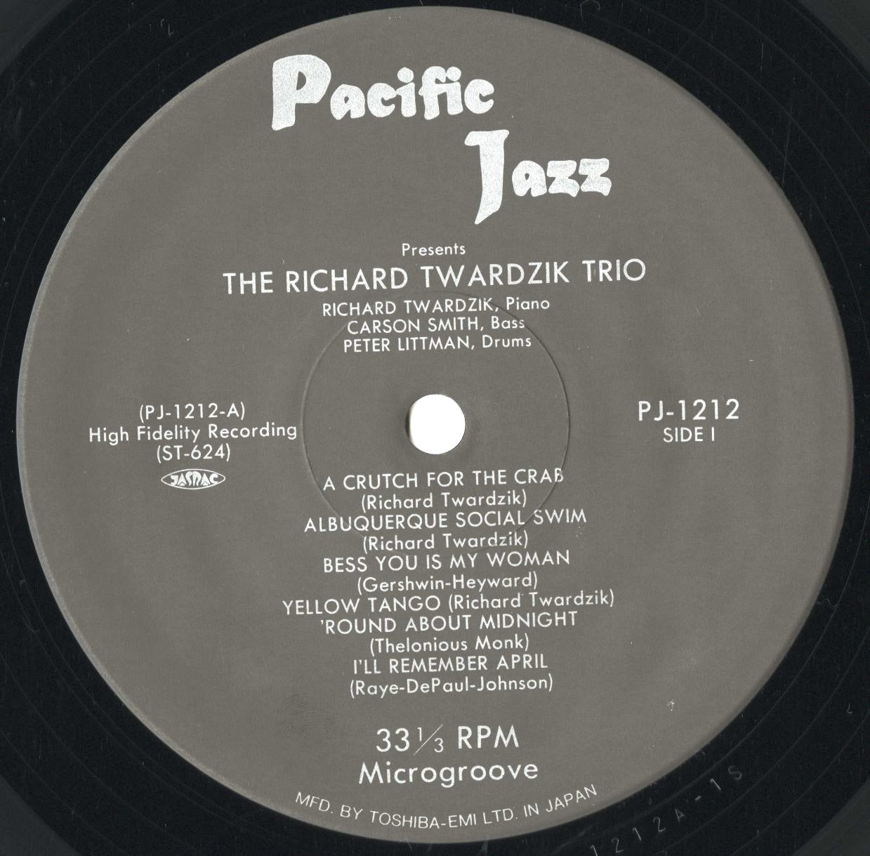 Russ Freeman, Richard Twardzik /ラス・フリーマン リチャード・ツワージク / Trio (PJ-1212)