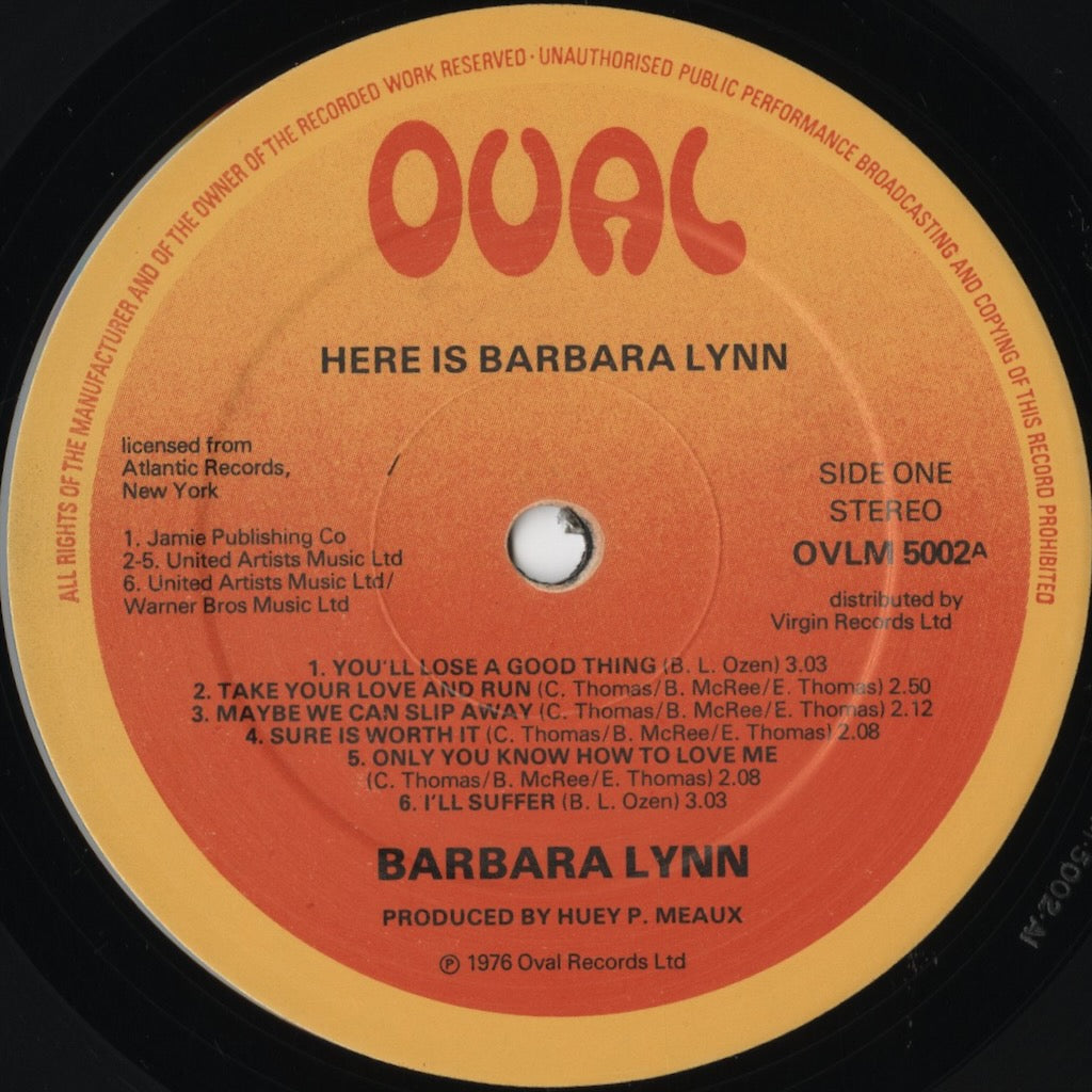 Barbara Lynn - Here Is Barbara Lynn (OVLM 5002) LP 1976 UK Oval Records|中古LP