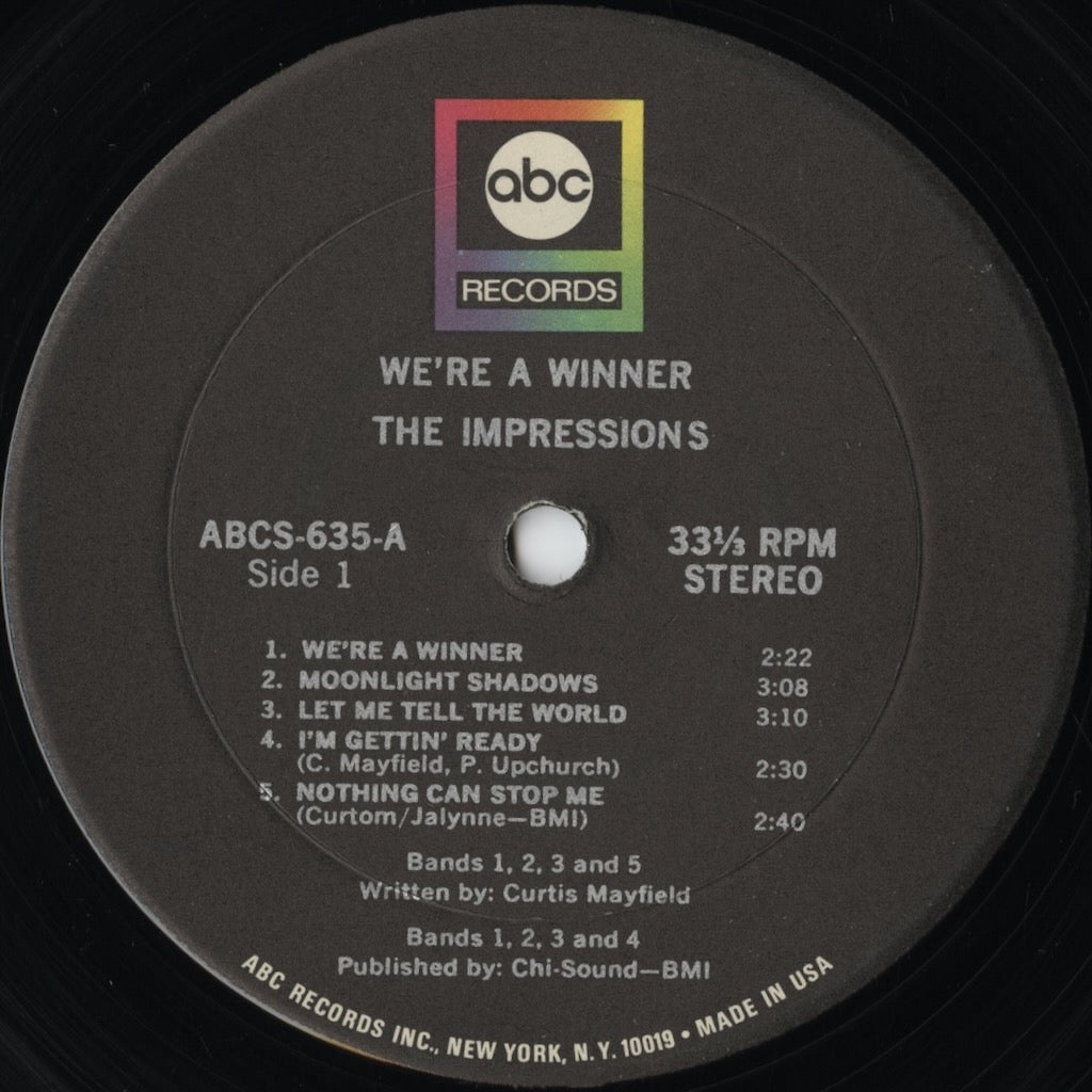 The Impressions – We're A Winner (ABCS-635) LP 1968 US ABC | 中古LP