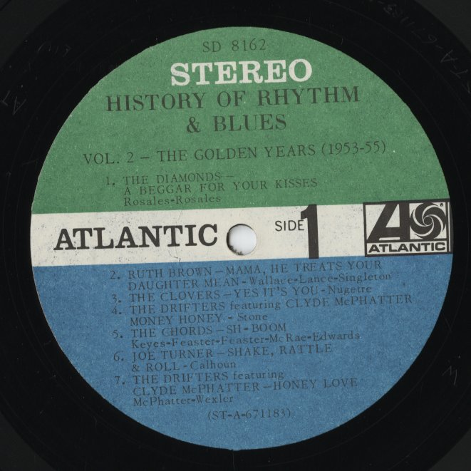 Various – History Of Rhythm & Blues Vol.2: The Golden Years 1953–55 (SD 8162) LP 1968 US Atlantic オリジナル盤 Stereo