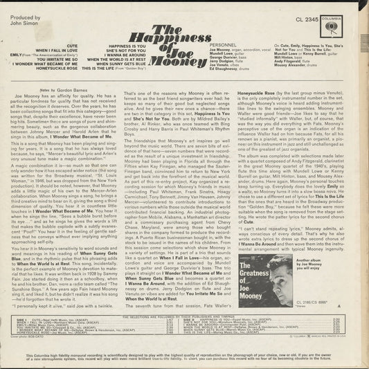 Joe Mooney - The Happiness Of Joe Mooney (CL 2345) LP 1965 US Columbia|中古LP