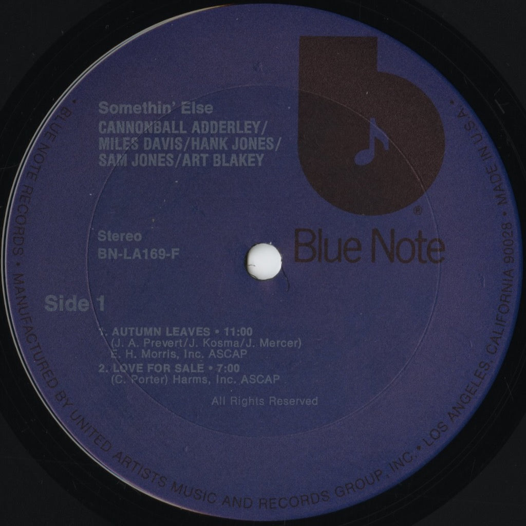 Cannonball Adderley - Somethin’ Else (BN-LA-169-F) LP 1973 US Blue Note|中古LP