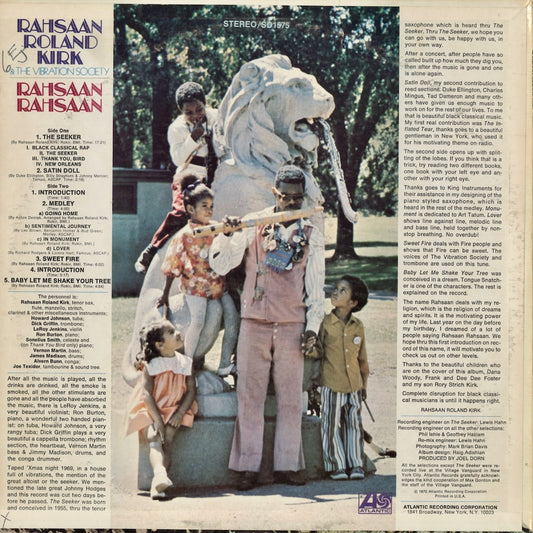 Roland Kirk - Rahsaan Rahsaan (SD 1575) 1970 US Atlantic|中古LP