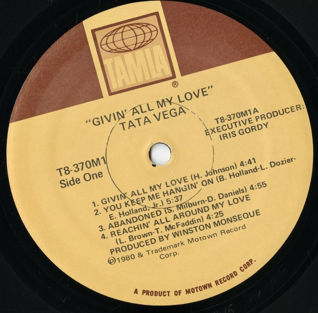 Tata Vega - Givin' All My Love (T8-370M1) LP 1981 US Tamla|中古LP