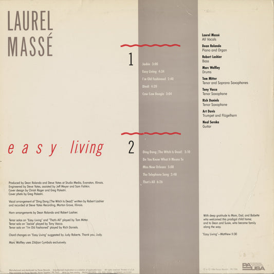 Laurel Masse / ローレル・マッセ / Easy Living (PR 7206)