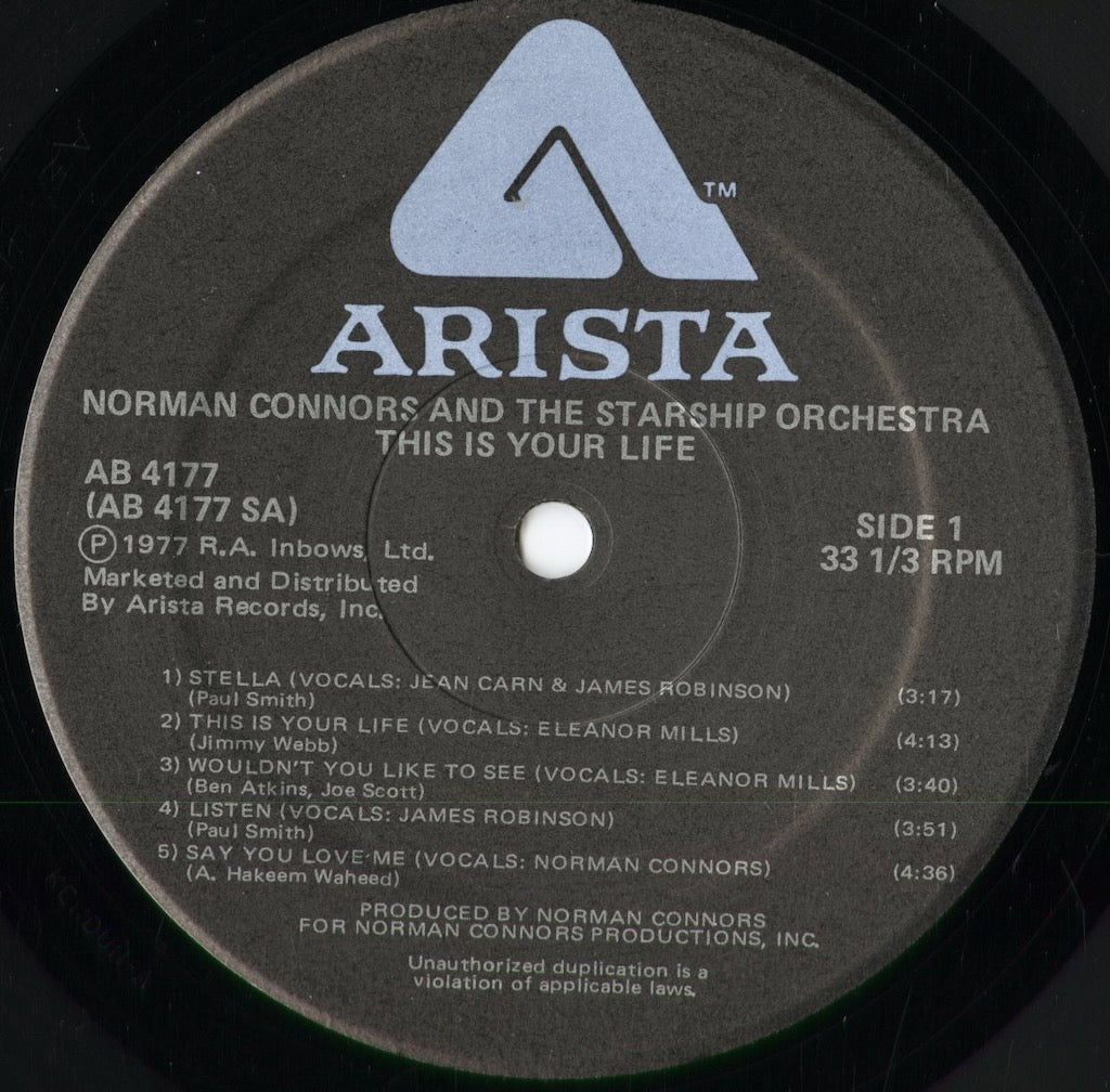 Norman Connors - This Is Your Life (AB 4177) 1977 US Arista|中古LP