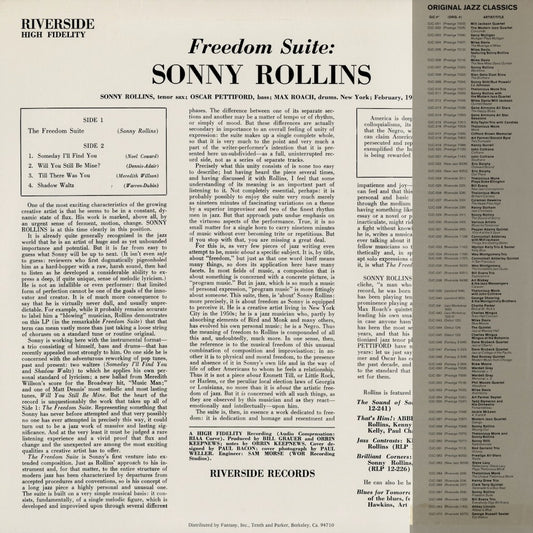 Sonny Rollins - Freedom Suite (OJC-067) 1983 US Riverside / Original Jazz Classics|中古LP