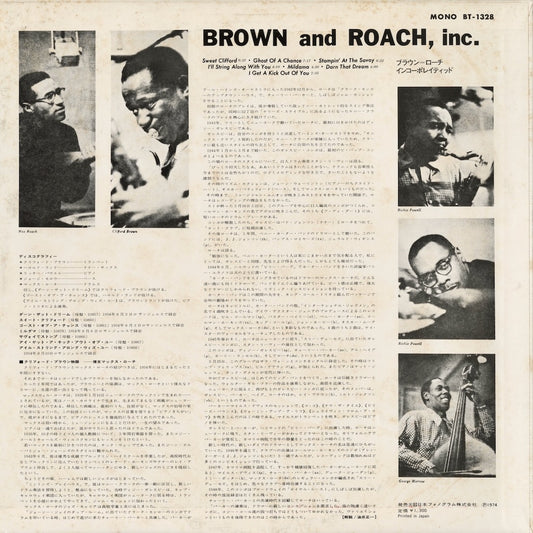 Clifford Brown and Max Roach / クリフォード・ブラウン マックス・ローチ / Brown And Roach Incorporated (BT-1328)