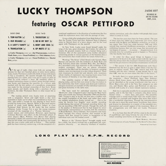 Lucky Thompson Featuring Oscar Pettiford - S.T. (JASM 1037) 1984 UK Jasmine|中古LP