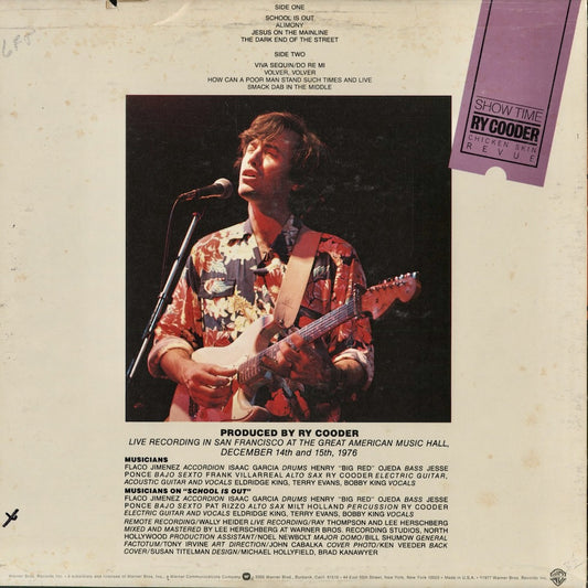 Ry Cooder - Show Time (BS 3059) 1980's US Warner Bros.|中古LP