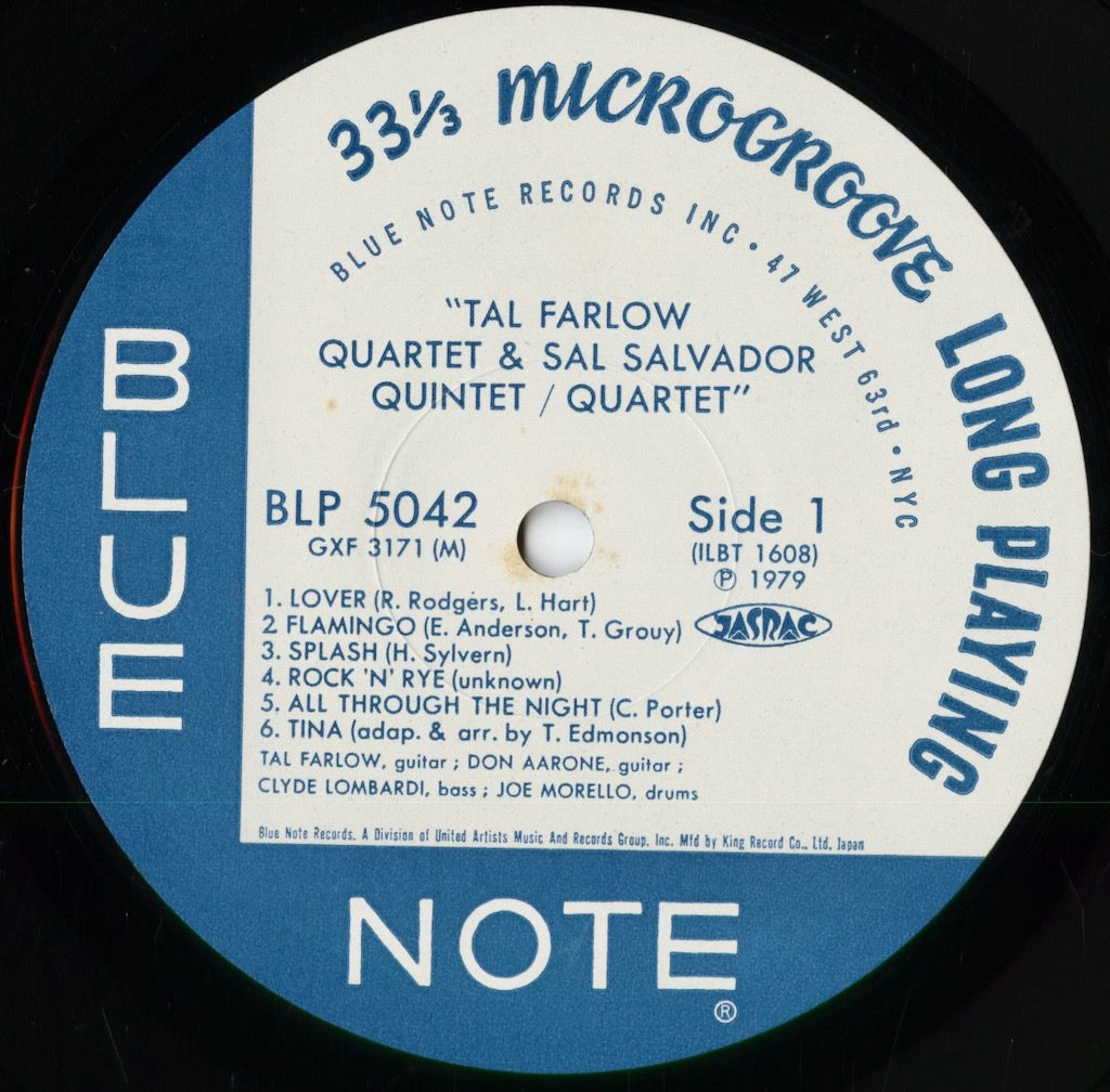 Tal Farlow Quartet & Sal Salvador Quintet - Quartet / S.T. (GXF 3171(M)) 1979 JPN Blue Note|中古LP