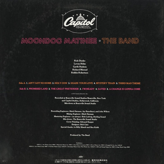 The Band - Moondog Matinee (ECS-63043) 1984 JPN Capitol|中古LP