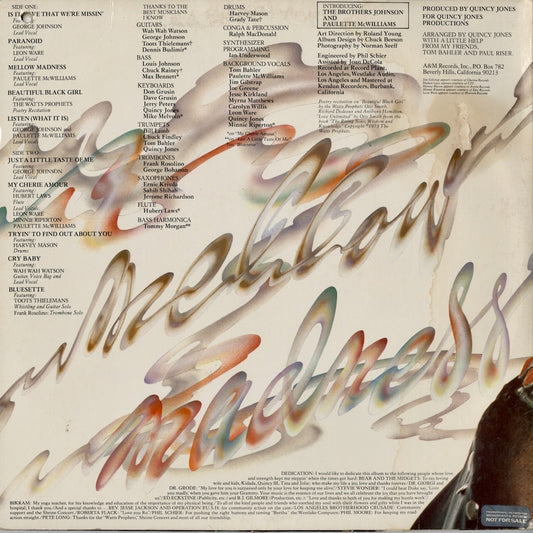 Quincy Jones – Mellow Madness (SP-4526) LP 1975 US A&M|中古LP