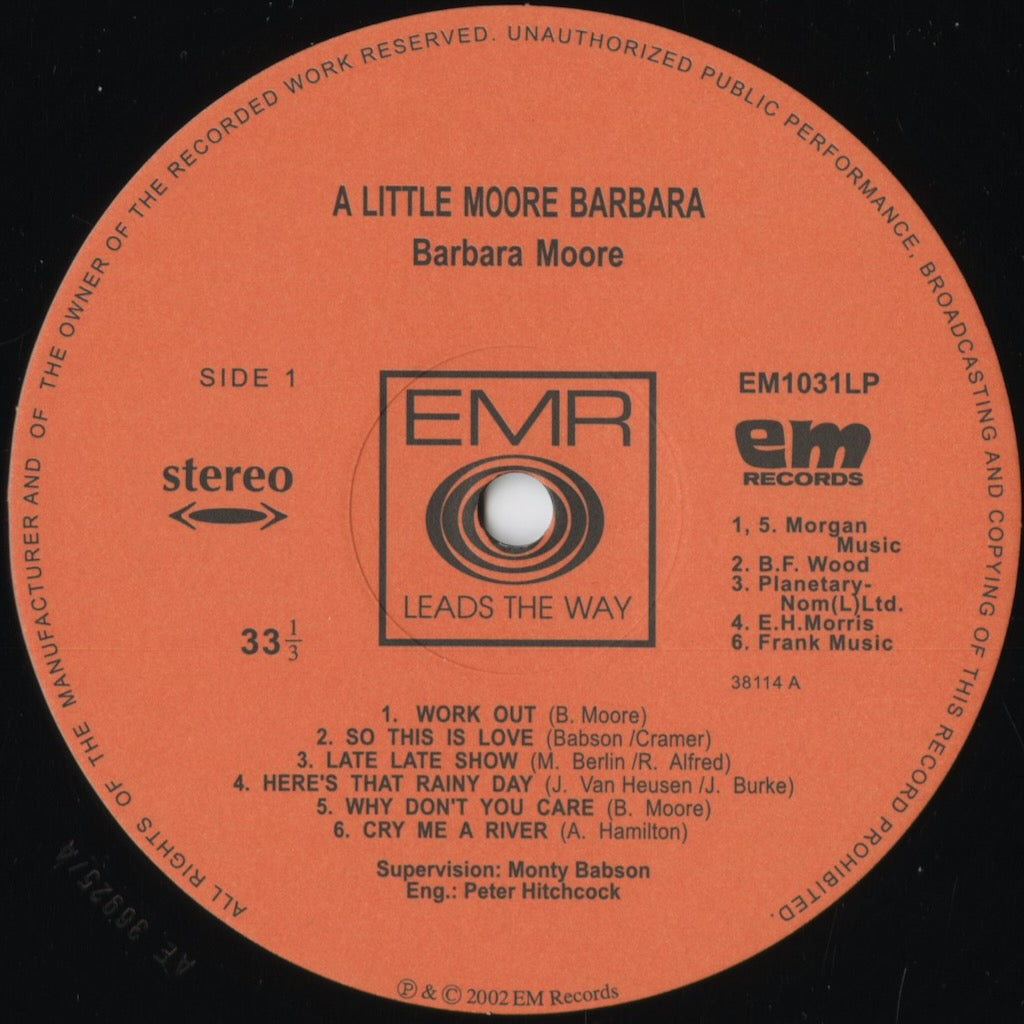 Barbara Moore - A Little Moore Barbara (EM1031LP) 2002 JPN EM Records|中古LP