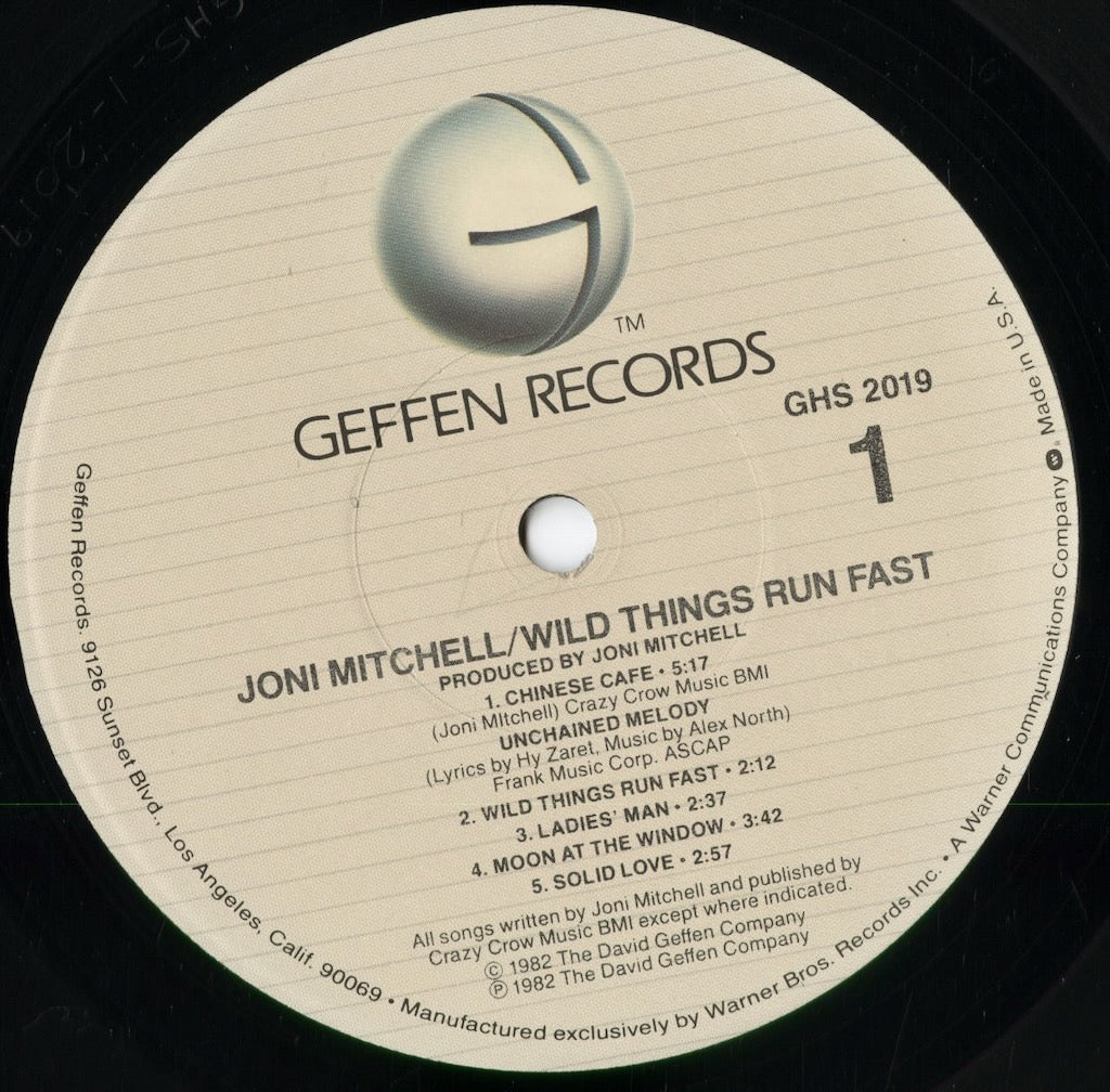 Joni Mitchell - Wild Things Run Fast (GHS 2019) 1982 US Geffen|中古LP