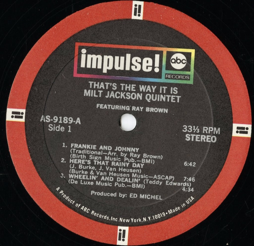 Milt Jackson - That's The Way It Is (AS-9189) 1970 US Impulse|中古LP