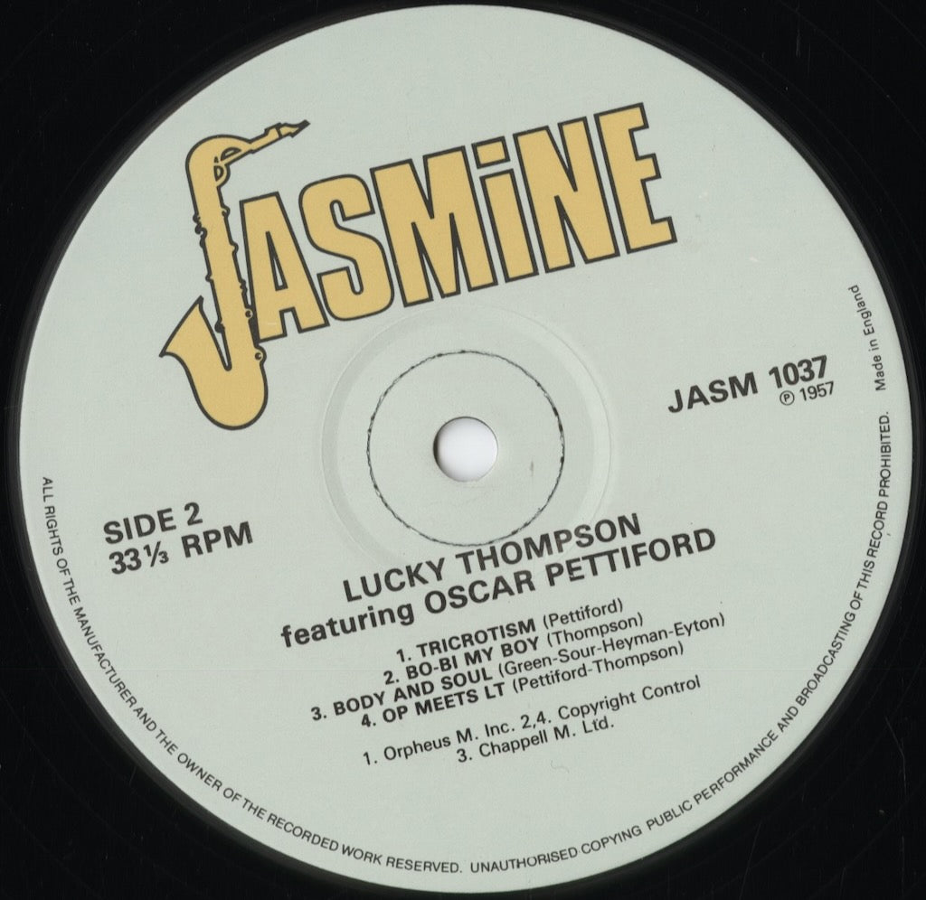 Lucky Thompson Featuring Oscar Pettiford - S.T. (JASM 1037) 1984 UK Jasmine|中古LP