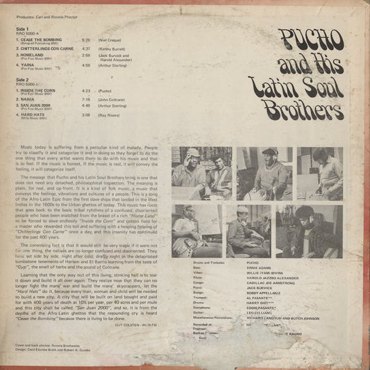 Pucho & The Latin Soul Brothers / プーチョ&ヒズ・ラテン・ソウル・ブラザーズ / Yaina (RRO-5,000) 1971 US Right-Onオリジナル