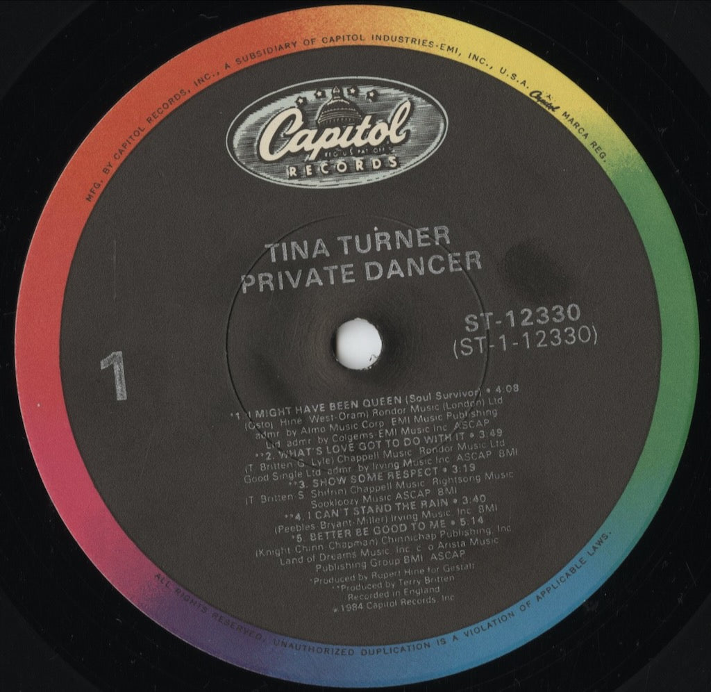 Tina Turner - Private Dancer (ST-12330) LP 1984 US Capitol|中古LP