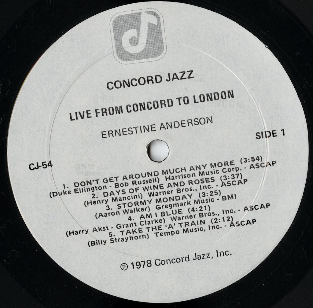 Ernestine Anderson / アーネスティン・アンダーソン / Live From Concord To London (CJ-54)