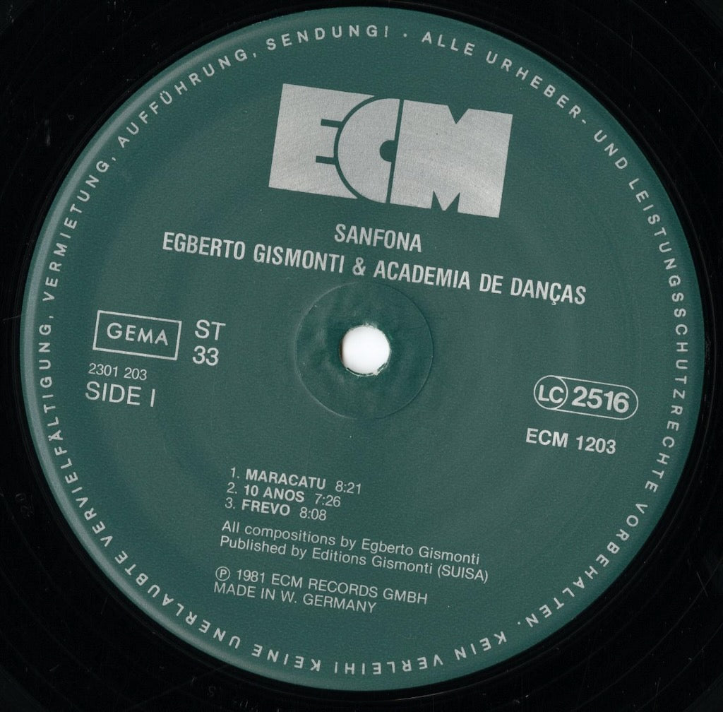 Egberto Gismonti / エグベルト・ジスモンチ / Sanfona (ECM-1203) 西ドイツ盤
