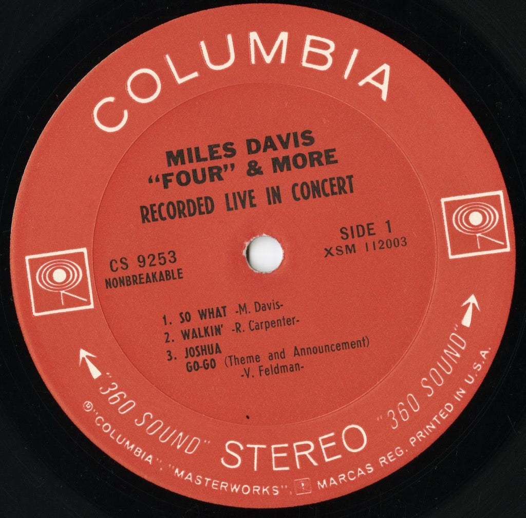 Miles Davis - 'Four' & More - Recorded Live In Concert (CS 9253) LP 1966 US Columbia|中古LP
