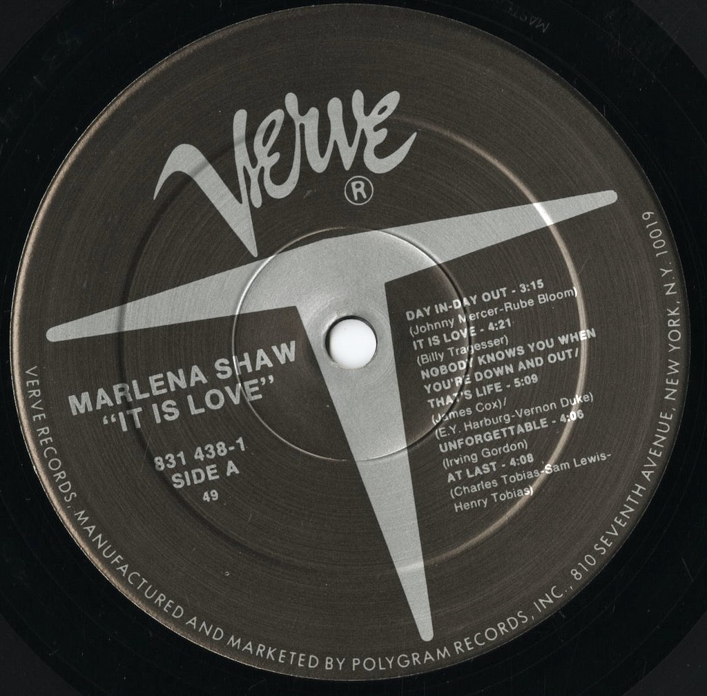 Marlena Shaw – It Is Love (831 438-1) LP 1987 US Verve|中古LP
