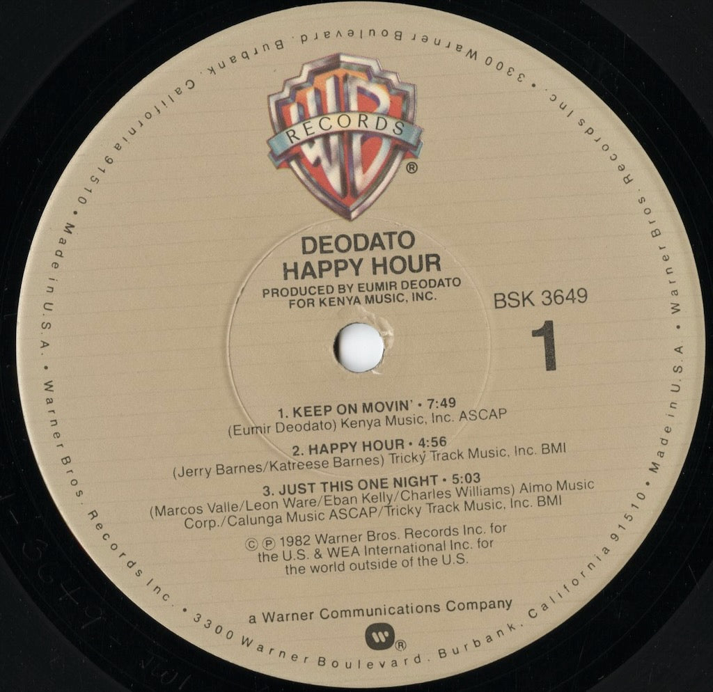 Deodato - Happy Hour (BSK 3649) 1982 US Warner Bros.|中古LP