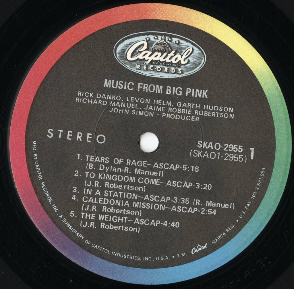 The Band - Music From Big Pink (SKAO 2955) LP 1968 US Capitol|中古LP