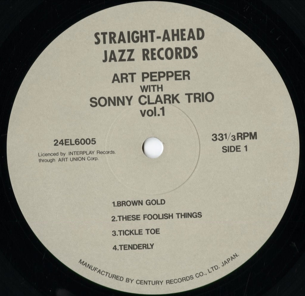 Art Pepper With Sonny Clark Trio - Art Pepper With Sonny Clark Trio Vol. 1 (24EL6005) 1989 JPN Straight Ahead Jazz / Century|中古LP