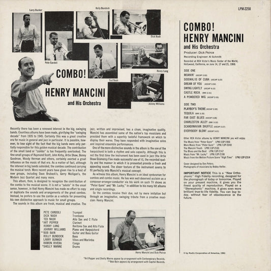 Henry Mancini - Combo! (LPM-2258) 1961 US RCA Victor|中古LP