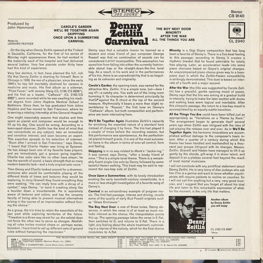 Denny Zeitlin - Carnival (CS 9140) 1965 US Columbia|中古LP
