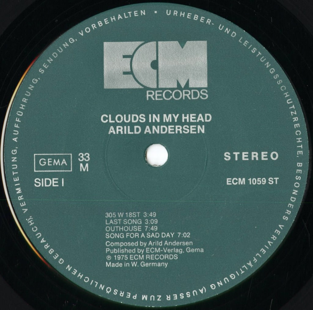 Arild Andersen / アリルド・アンデルセン / Clouds In My Head (ECM 1059 ST)
