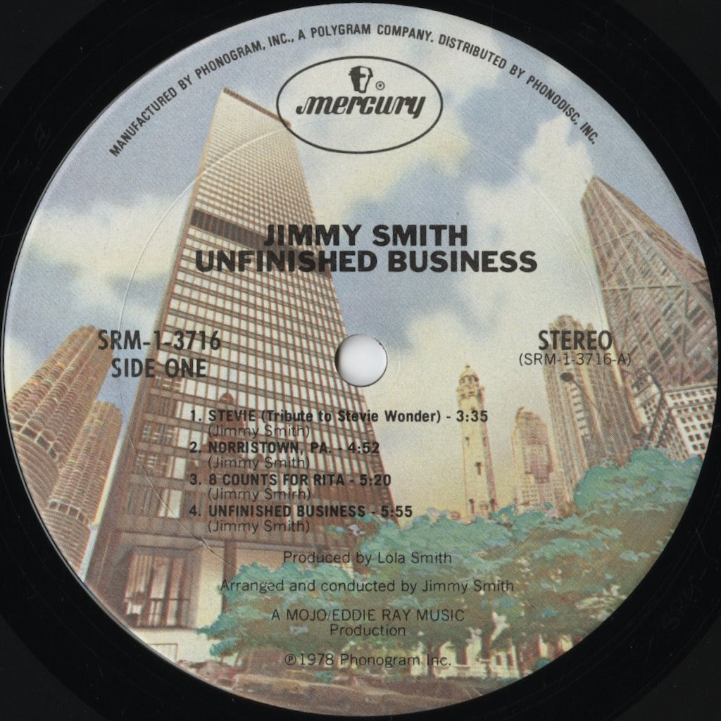 Jimmy Smith - Unfinished Business (SRM-1-3716) LP 1978 US Mercury
