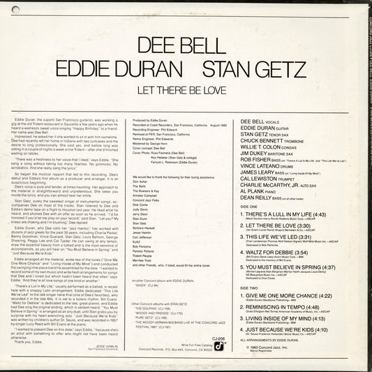 Dee Bell, Eddie Duran, Stan Getz / ディー・ベル, エディー・デュラン, スタン・ゲッツ / Let There Be Love (CJ 206)