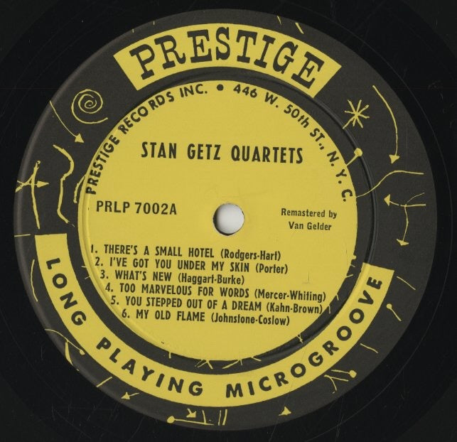 Stan Getz / スタン・ゲッツ / Stan Getz Quartets (PRLP 7002)