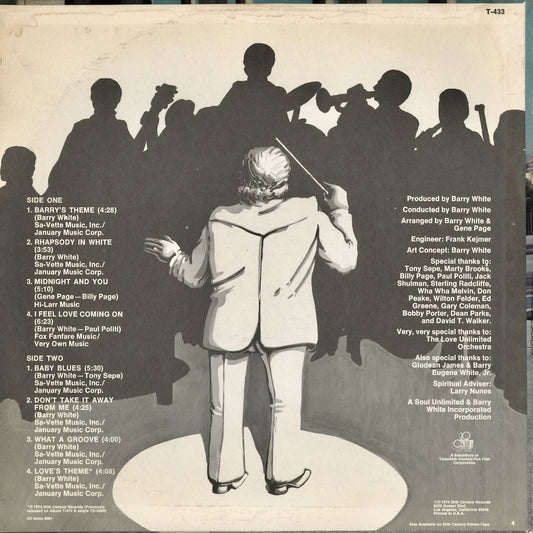 The Love Unlimited Orchestra - Rhapsody In White (T-433) 1977 US 20th Century|中古LP