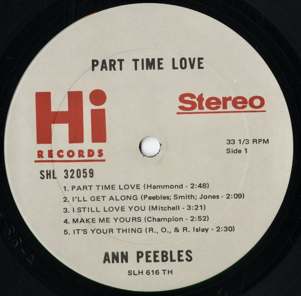 Ann Peebles - Part Time Love (SHL 32059) 1970 US Hi|中古LP