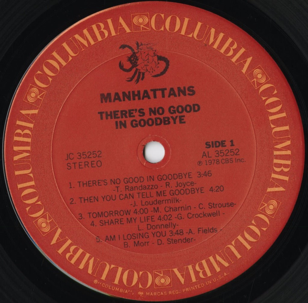 The Manhattans - There's No Good In Goodbye (JC 35252) 1978 US Columbia|中古LP