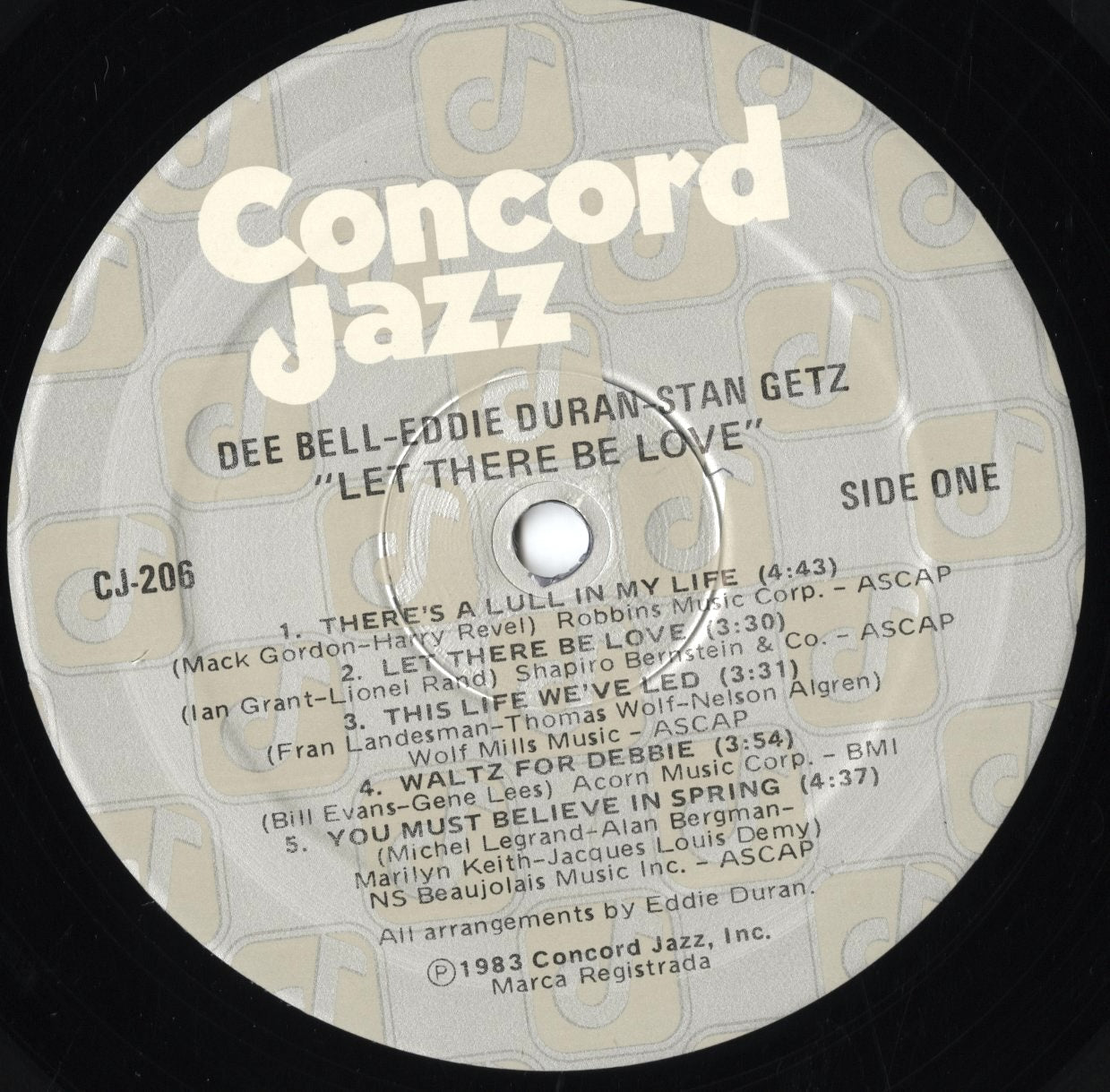 Dee Bell, Eddie Duran, Stan Getz / ディー・ベル, エディー・デュラン, スタン・ゲッツ / Let There Be Love (CJ 206)
