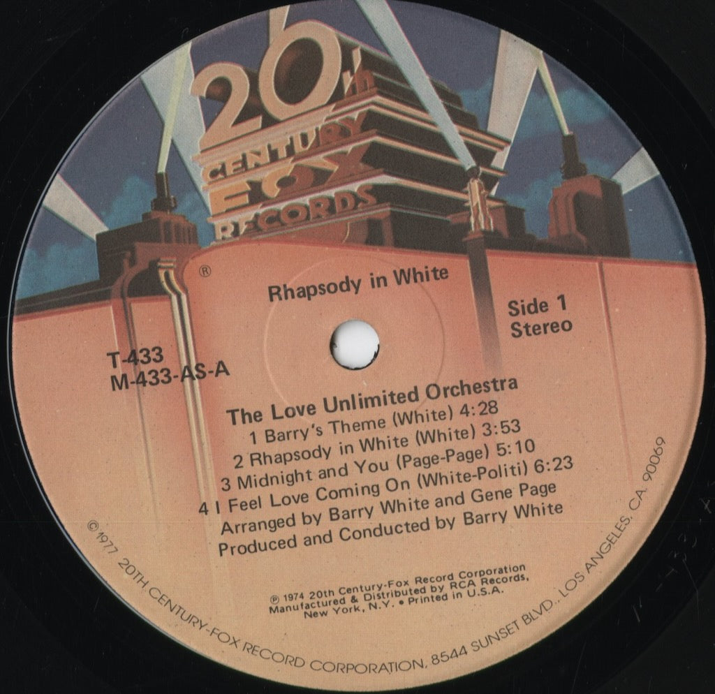 The Love Unlimited Orchestra - Rhapsody In White (T-433) 1977 US 20th Century|中古LP